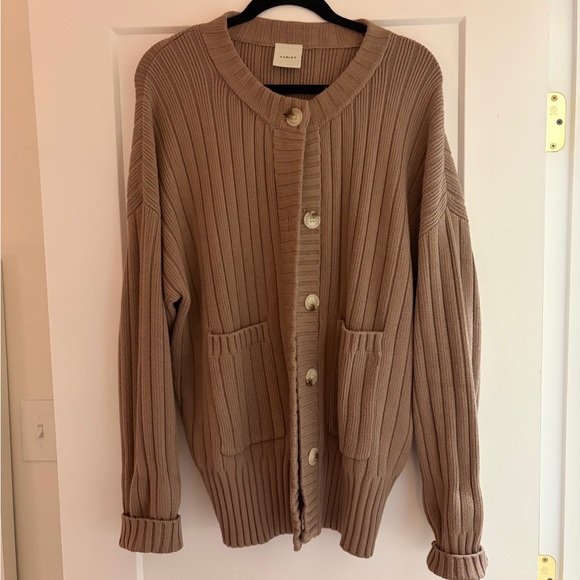 Varley Tan Ribbed Cardigan - Picture 4 of 5